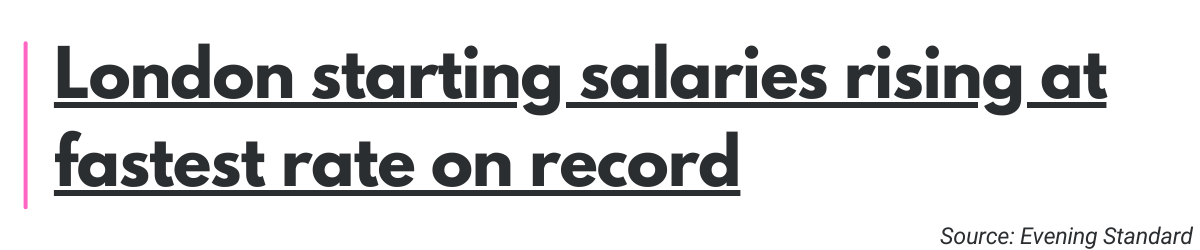 London starting salaries rising at fastest rate on record